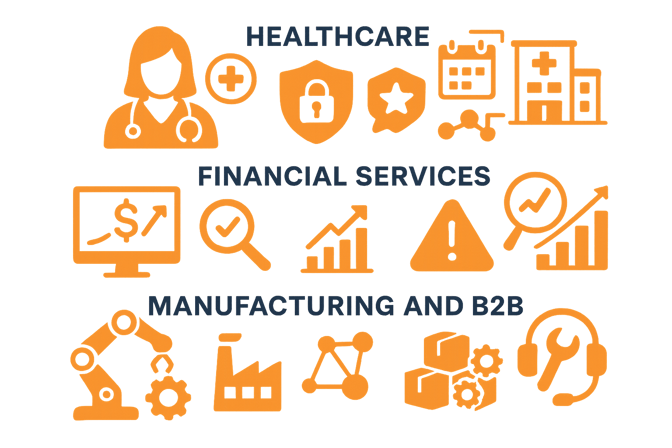 Create a modern vectoronly poster illustration for the following text section HealthcareHealthcare CRMs now use agents that understand HIPAA complianc-Jan-08-2026-11-03-39-7823-AM