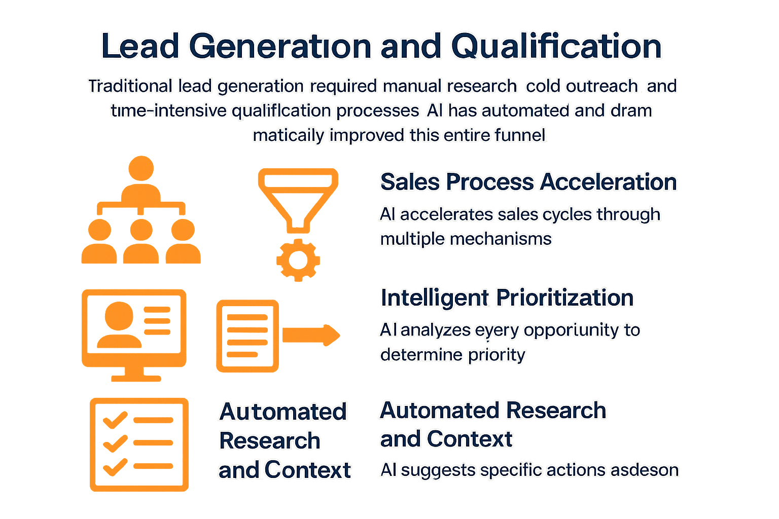Create a modern vectoronly poster illustration for the following text section Lead Generation and QualificationTraditional lead generation required ma