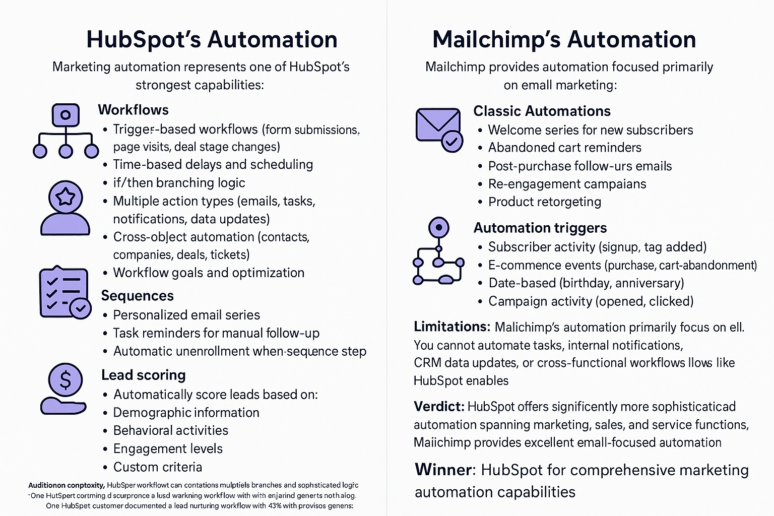 Image should be the visual diagram with the iconsHubSpots AutomationMarketing automation represents one of HubSpots strongest capabilitiesWorkflows Hu-3