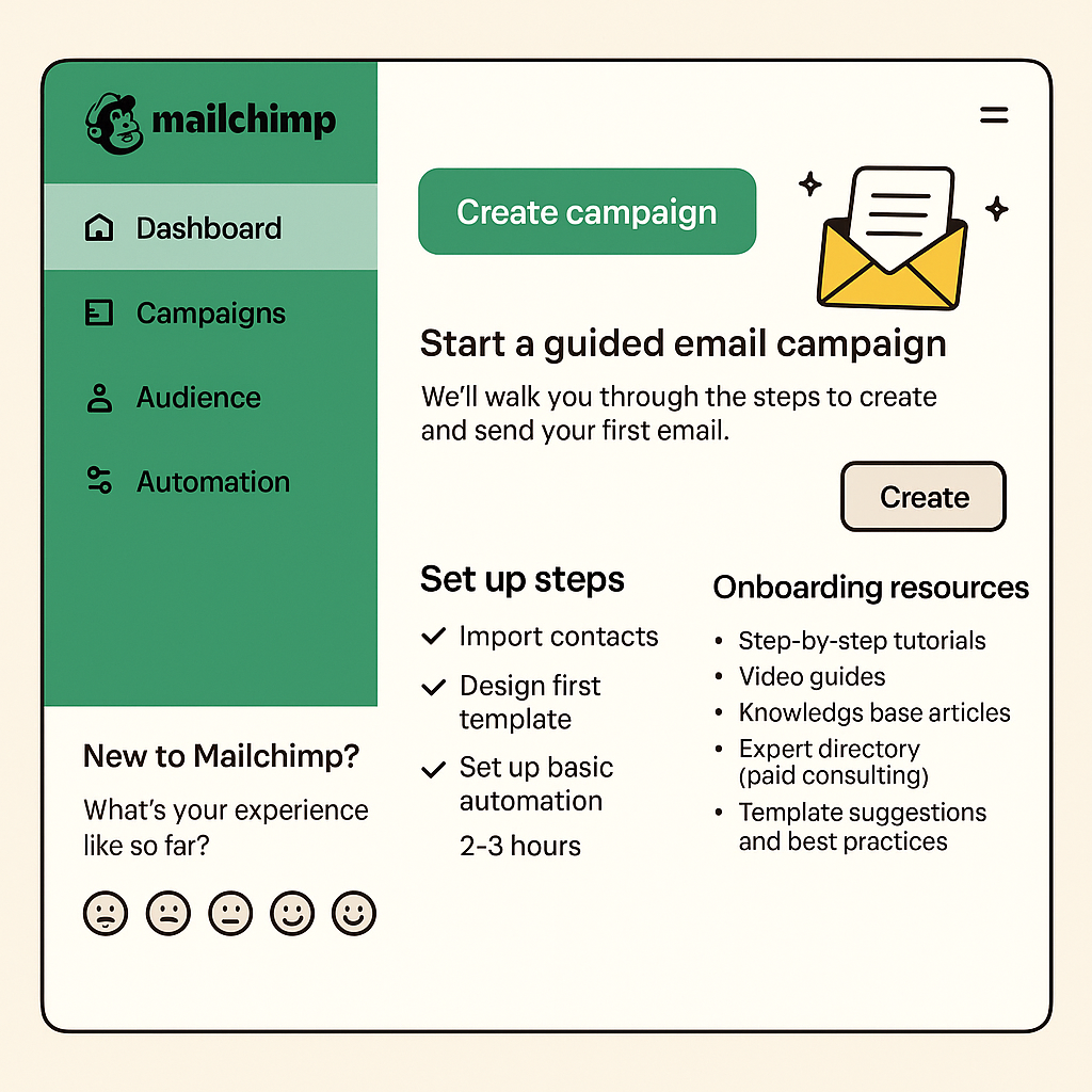 Interface design Mailchimp features a friendly approachable interface with intuitive navigation The dashboard provides clear access to campaigns audie-4