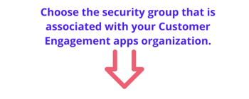 Choose the security group