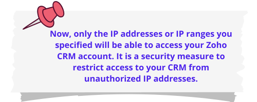 IP addresses zoho