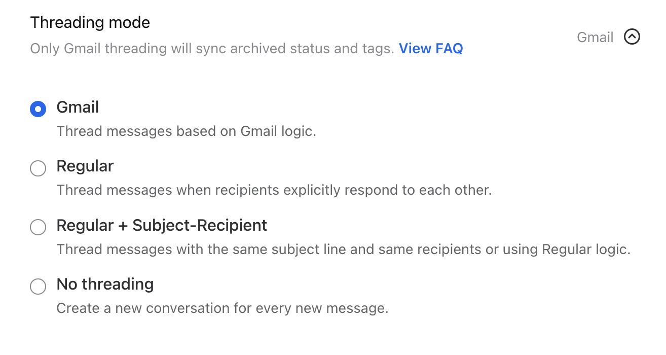 organize email by thread
