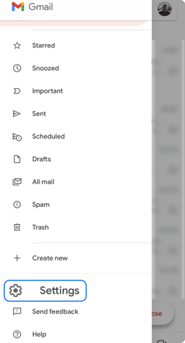 Gmail mobile app settings