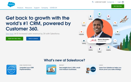 salesforce crm homepage