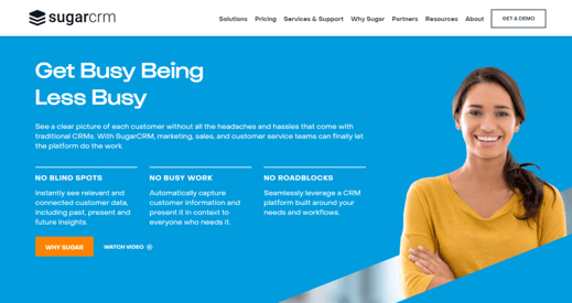 sugar crm homepage