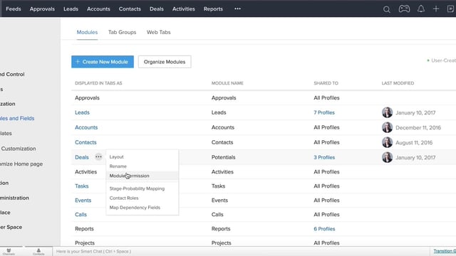 zoho modules