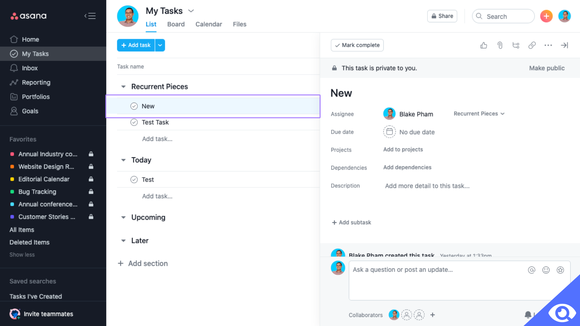 Asana contacts