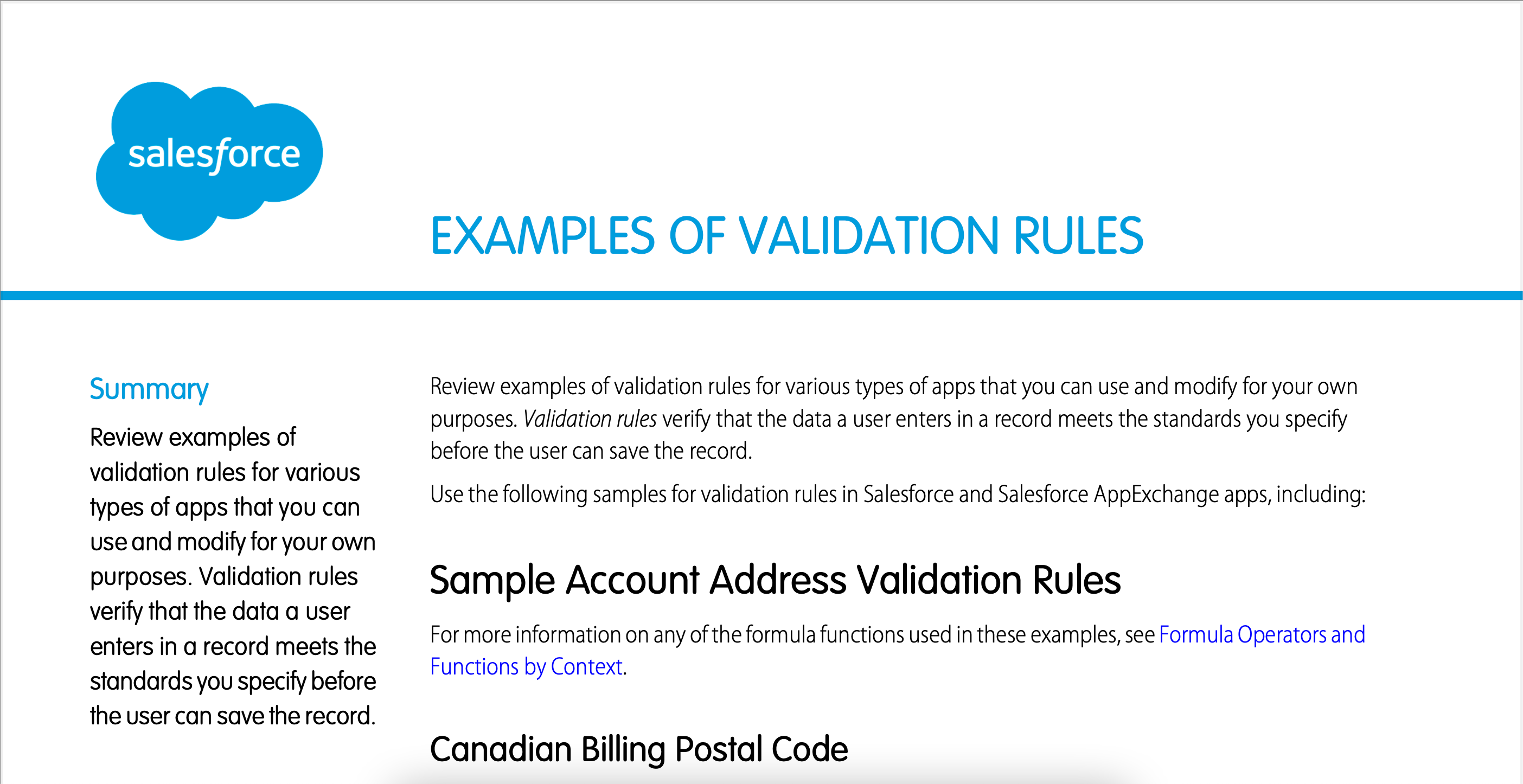 examples validation rules