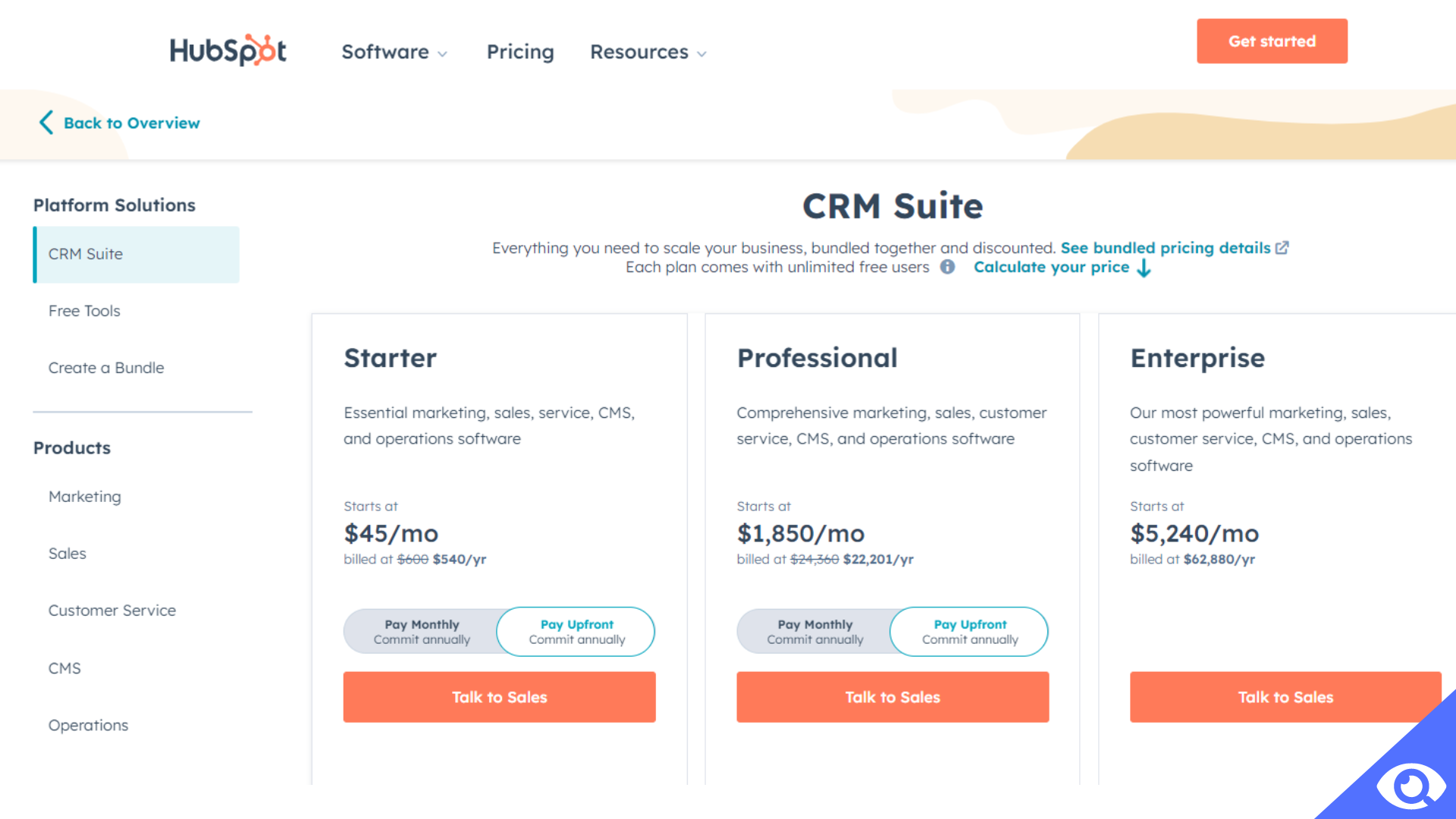 hubspot crm suite price