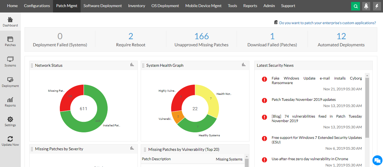 manageengine-dashboard-patch-management