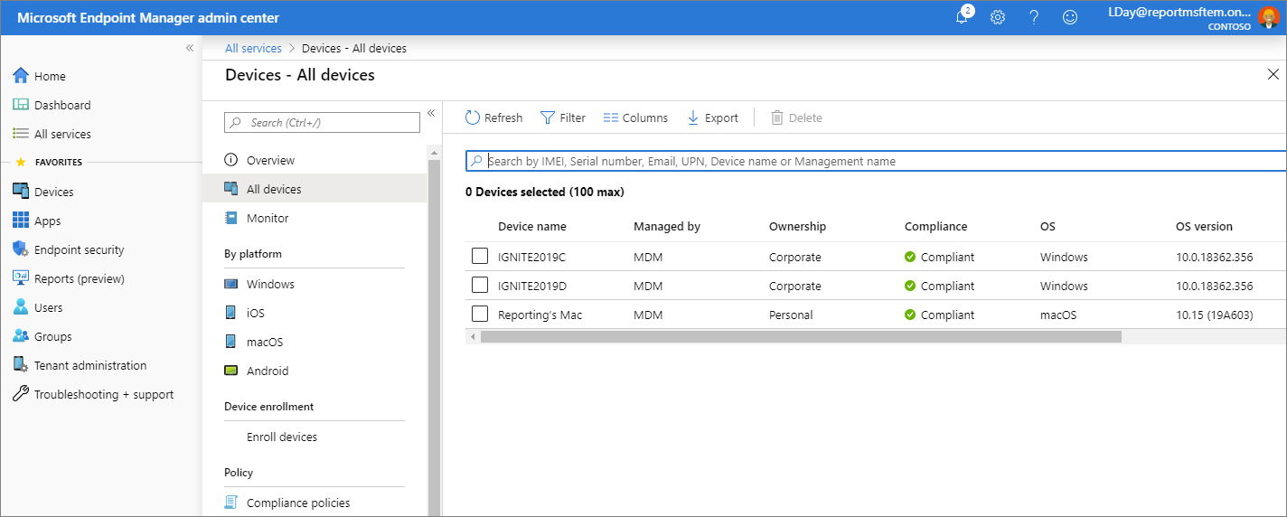 microsoft- intune-interface