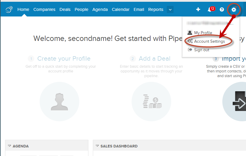 pipelinedeals account