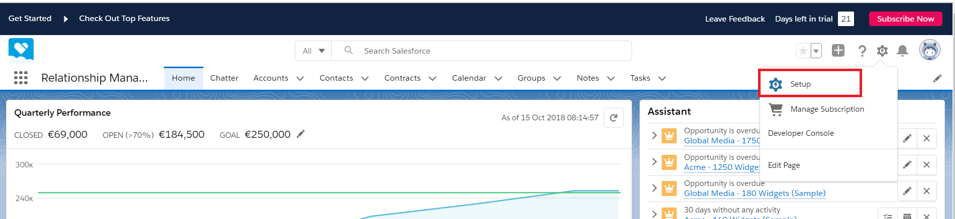 salesforce settings